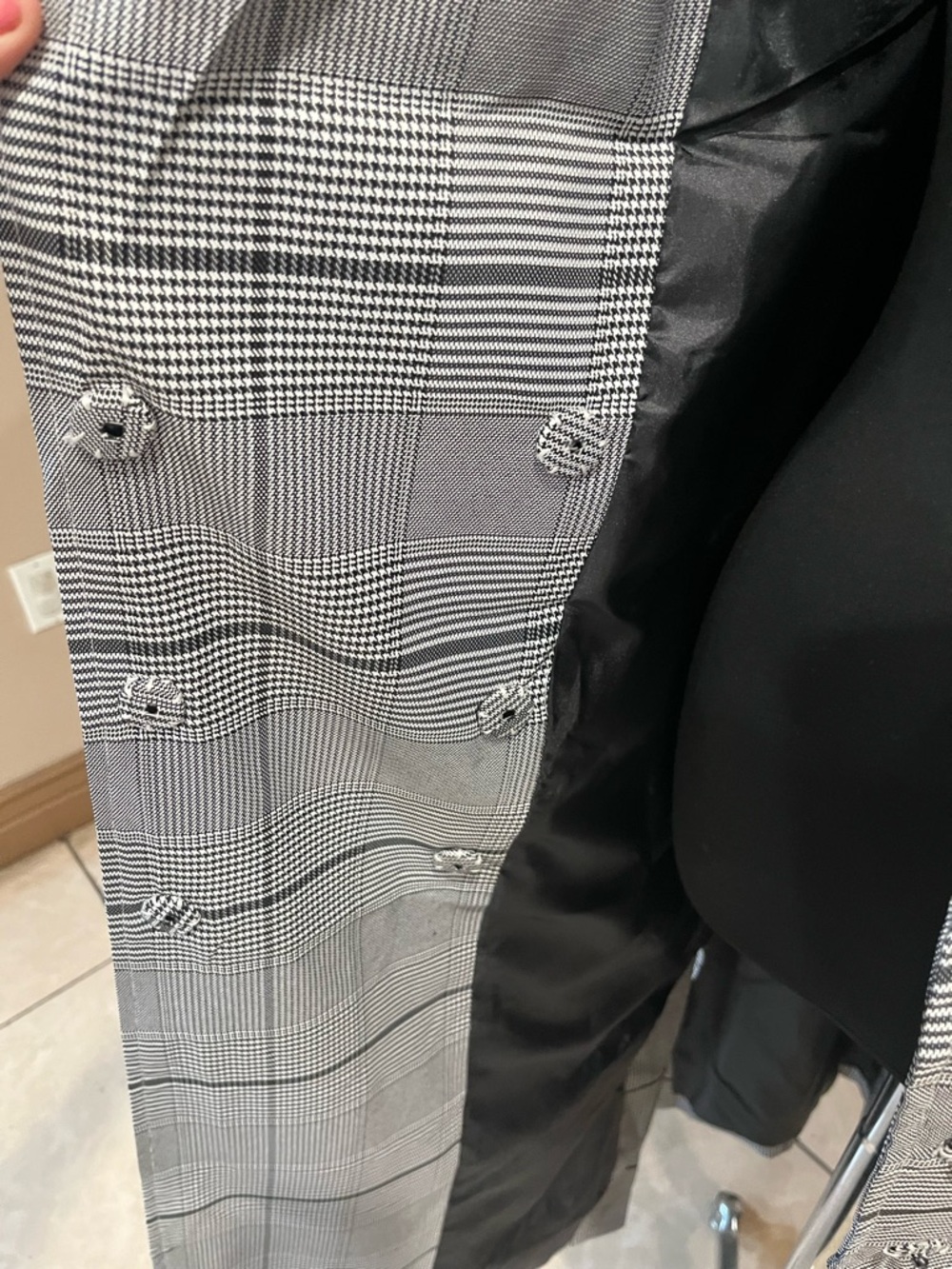 J.O.A. Gray Plaid Trench Coat - Picture 9 of 11